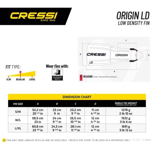 Cressi Origin LD Fins (blue) - Image 5