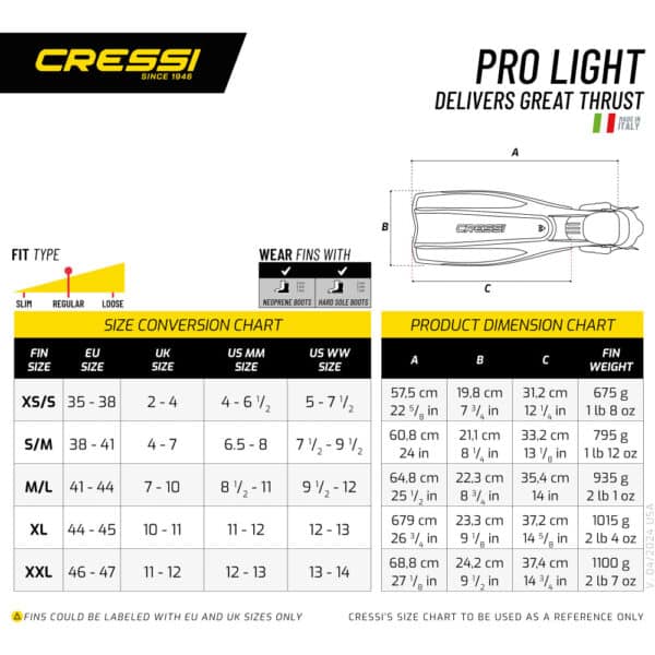 Cressi Pro Light Fins (black) - Image 8