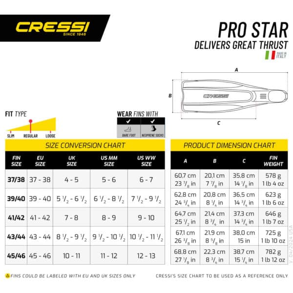 Cressi Pro Star Fins (black) - Image 4