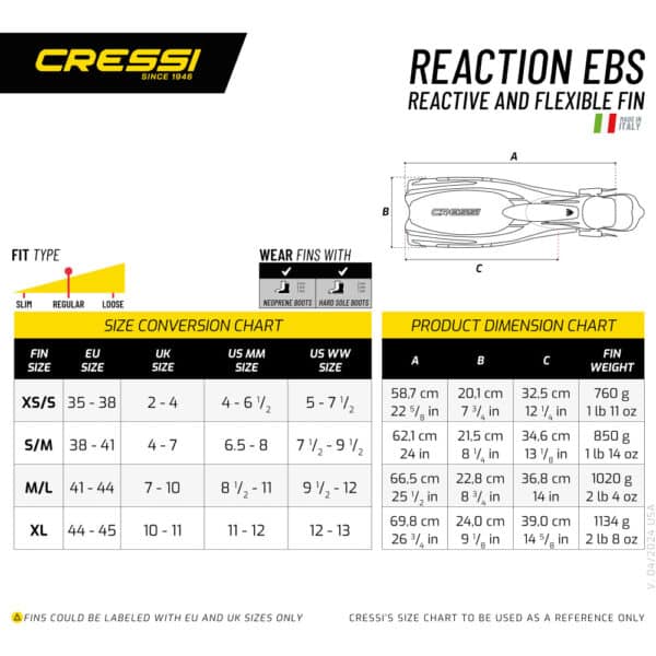 Cressi Reaction EBS Fins (blue/azure) - Image 6
