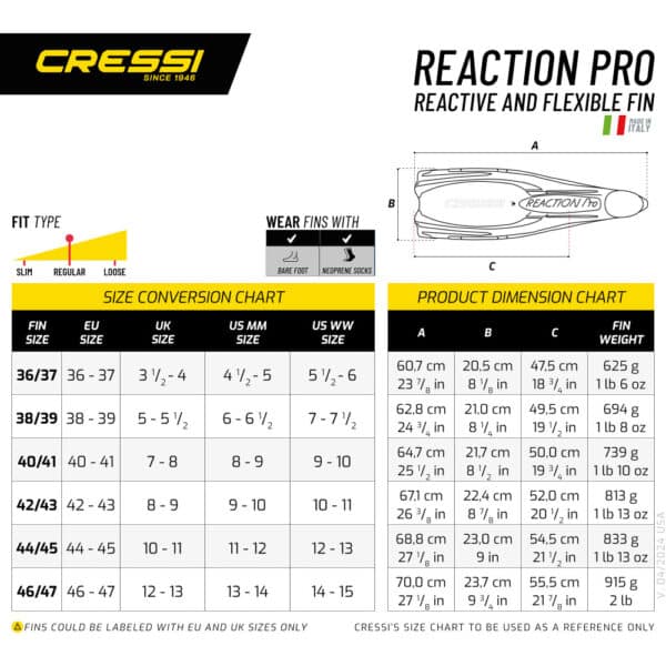 Cressi Reaction Pro Fins (blue) - Image 2